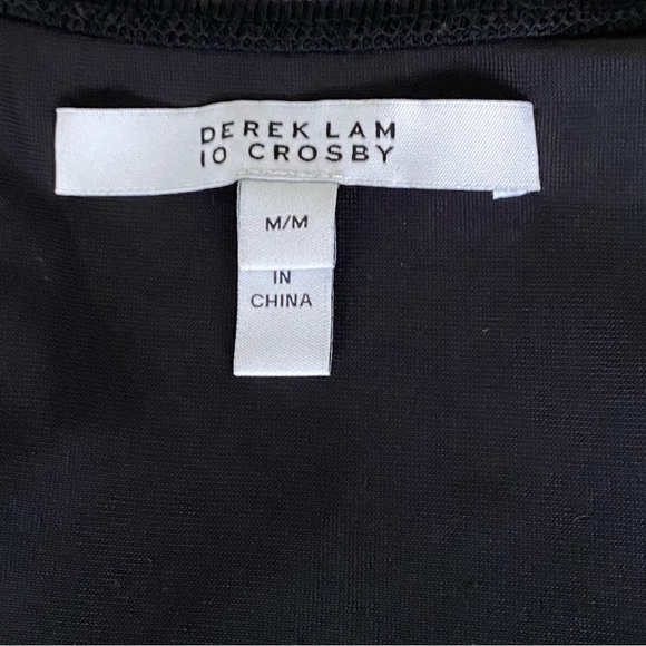 DEREK LAM IO CROSBY Black Sleeveless Cotton Dress with Lace Hem M - Picture 4 of 16